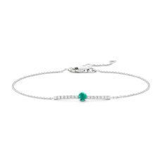 Petite Emerald and Diamond Bar Bracelet