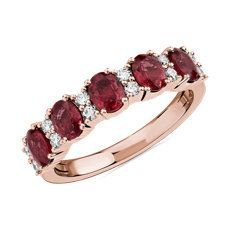 Ruby and Diamond Five-Stone Ring