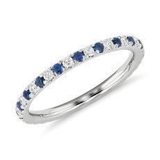 Riviera Pave Sapphire and Diamond Eternity Ring