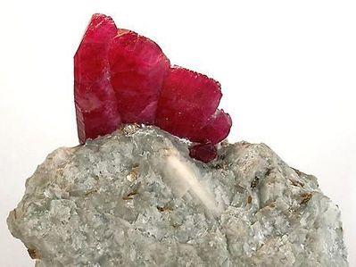 A ruby gemstone in unpolished cystal form