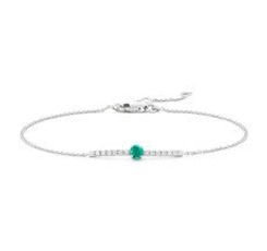 Petite Emerald and Diamond Bar Bracelet