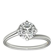 ZAC Zac Posen solitaire east-west engagement ring set with a round center diamond in platinum