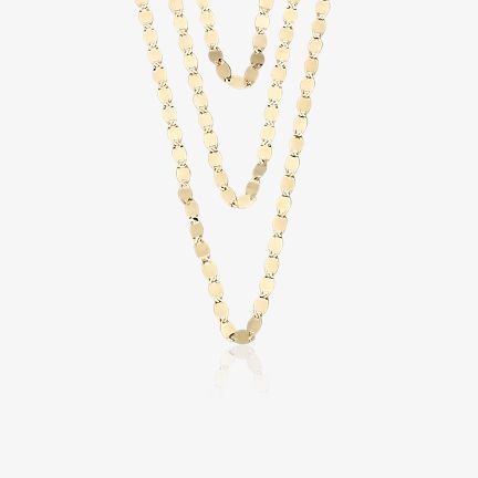 14k yellow gold necklace with three layers. 
