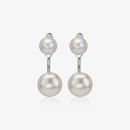 Sterling silver front back earrings with pearls