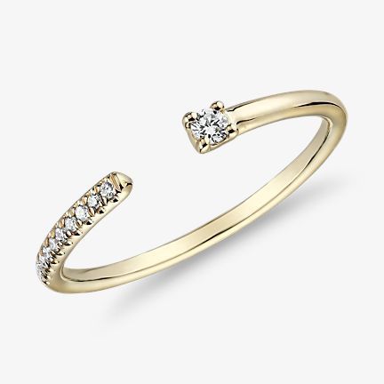Diamond and gold open ring