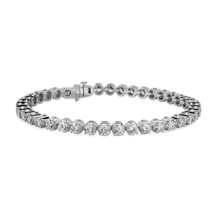 Lab grown diamond tennis bracelet with round diamonds.