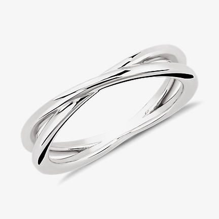 Best simple platinum rings for women Silver with rhinestone-gemektower.com.vn