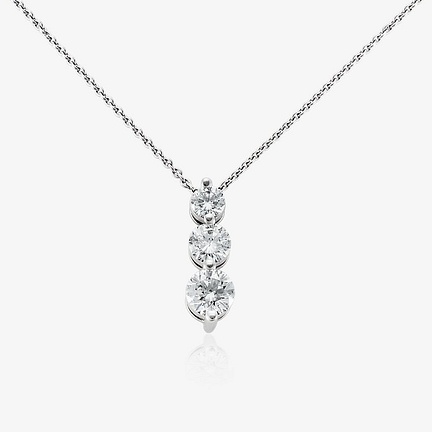 Three stone diamond necklace