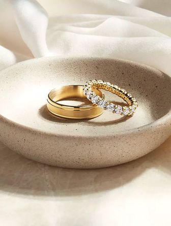 Combo of 5 Gold Plated Multi Type Couple Ring Set – Vembley-saigonsouth.com.vn
