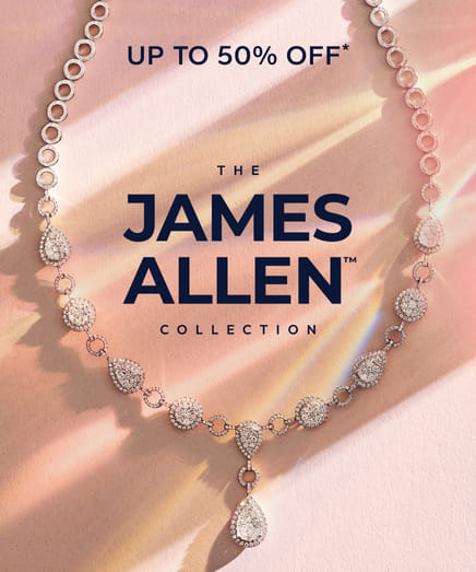 Elegant necklace promotion with up to 50% off offer.