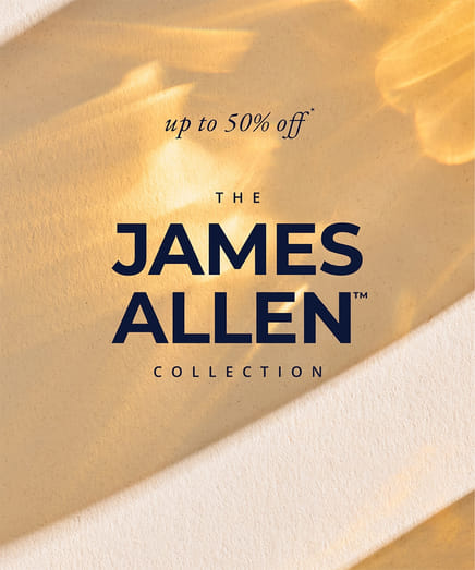 Promotional image for the James Allen Collection offering up to 50% discount.